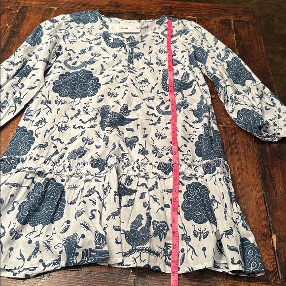 Bindu Blue and White Patterned Dress. Size Small. - Picture 9 of 9